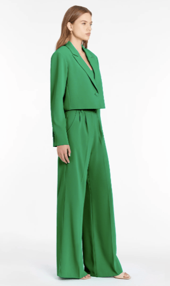 Amanda Uprichard Reggie Crop Blazer in Jungle