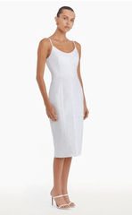 Amanda Uprichard Rocco Midi Dress in White Wash