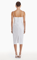 Amanda Uprichard Rocco Midi Dress in White Wash