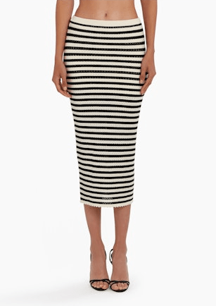 Amanda Uprichard Seine Skirt in Black Cream