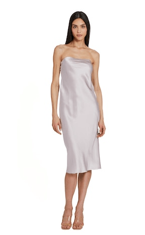 Amanda Uprichard Shiran Silk Dress in Sea Salt