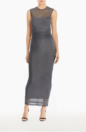 Amanda Uprichard Sleeveless Lyle Midi Dress in Grey