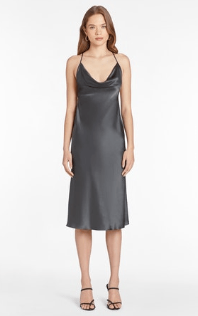 Amanda Uprichard Tayce SIlk Dress in Zinc