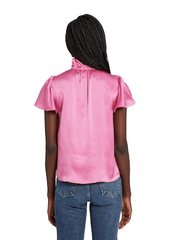 Amanda Uprichard Vittoria SS Silk Top in Pompei Pink