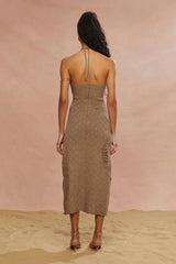 Amur Clara Midi Knit Dress in Sand Dune