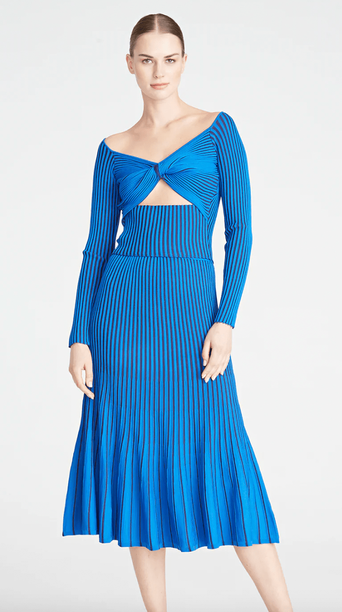 Amur Jena Knit Skirt in Navy/Canal Blue
