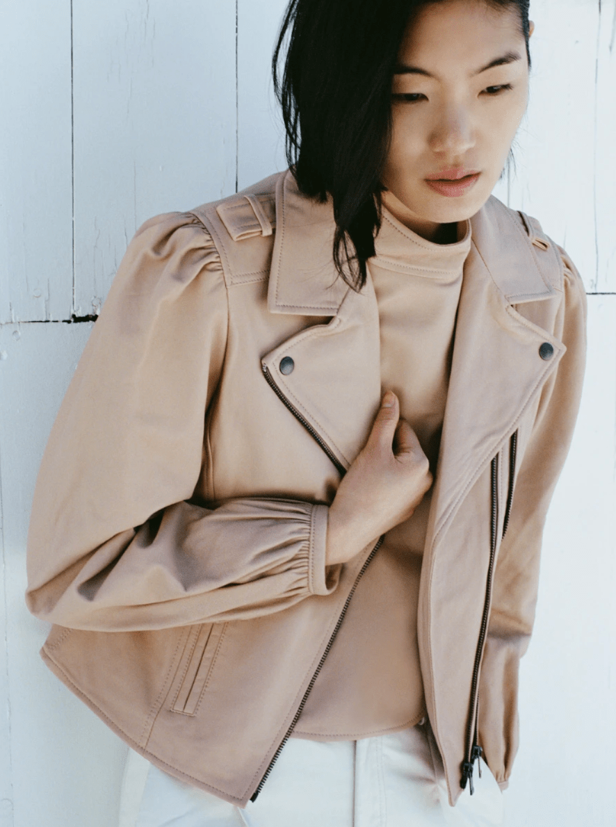 AS by DF Mercury Recycled Leather Jacket in Parisian Rose