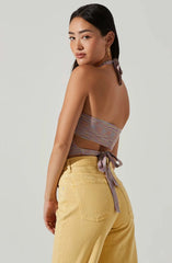 ASTR Adına Sweater Halter Top in Rainbow Multi