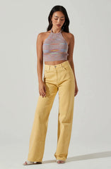 ASTR Adına Sweater Halter Top in Rainbow Multi