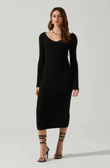 ASTR Regina Sweater Dress in Black