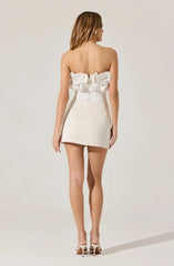 ASTR Sarahi Strapless Ruffled Corset Top in White