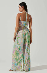 ASTR Savine Pants in Green Swirl