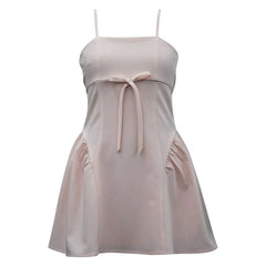 Ava &  Yelly Tween Side Shirred Bow Front Dress in Blush