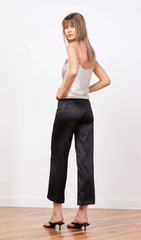 Avenue Montaigne Alex Satin Pant in Black