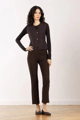 Avenue Montaigne Leo Boucle Pant in Choco