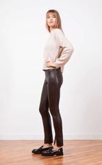 Avenue Montaigne Max Pleather Pant in Brown