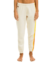 Aviator Nation 5 Stripe Pocket Sweatpant in Vintage White