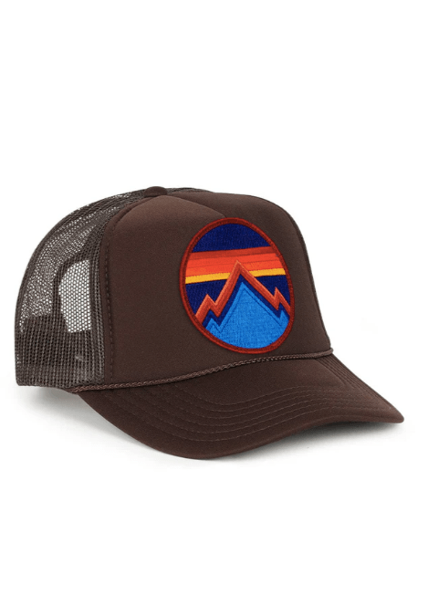 Aviator Nation All Seasons Circle Trucker Hat in Brown