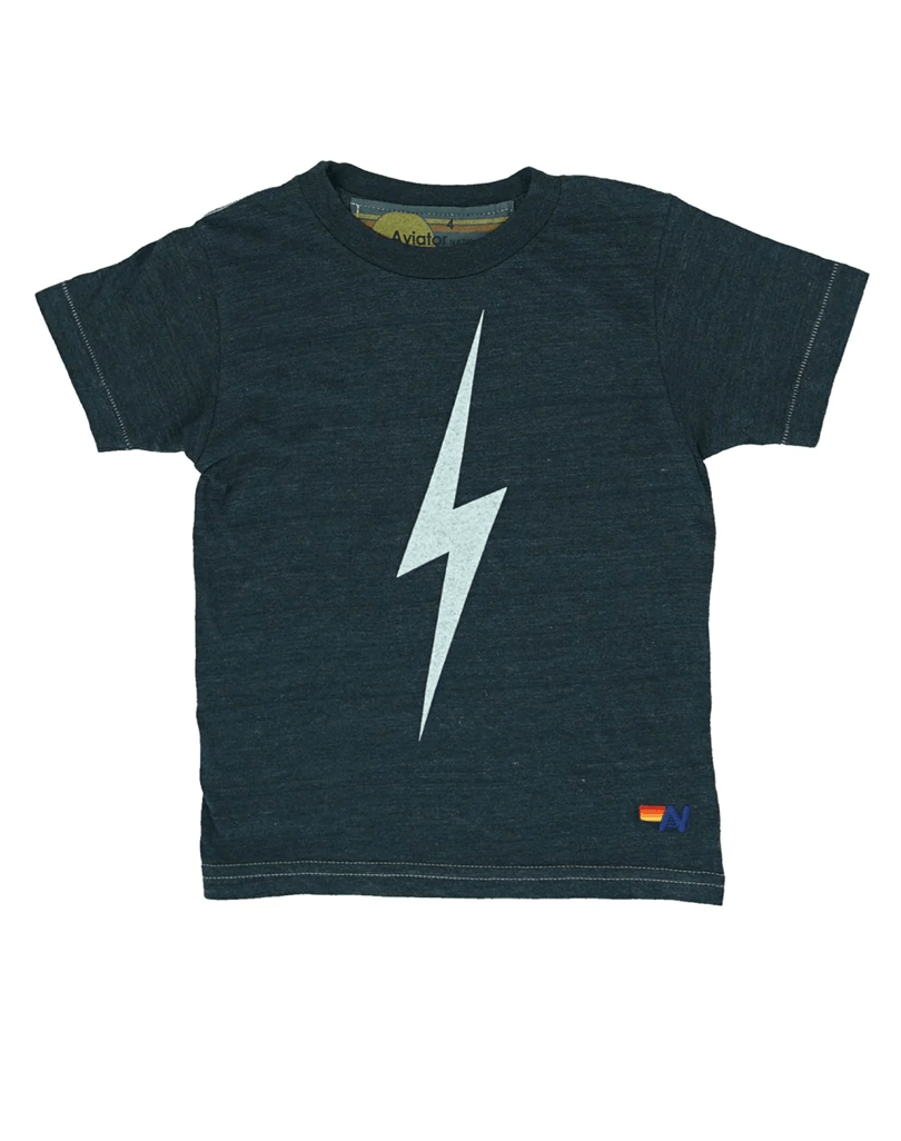 Aviator Nation Bolt Kid Tee in Charcoal