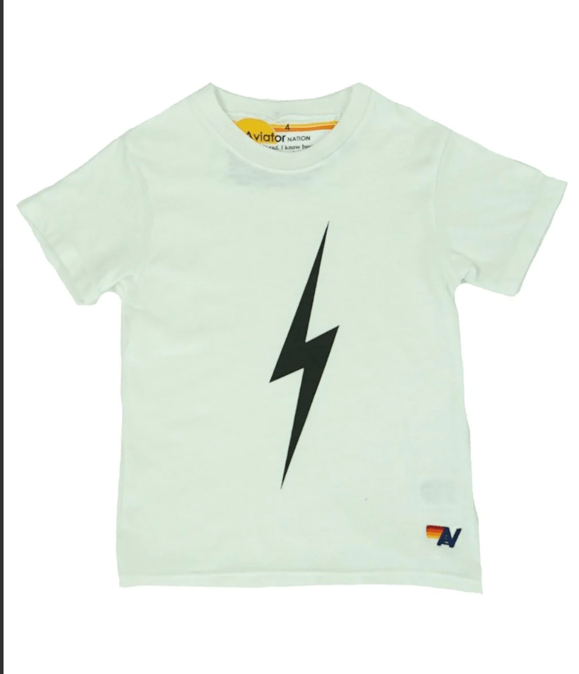 Aviator Nation Kids Bolt Tee in White
