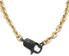 Barb Black Spinel Gold Lock