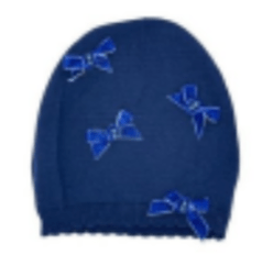 Bari Lynn Baby Knit Hat with Crystalized Velvet Bows
