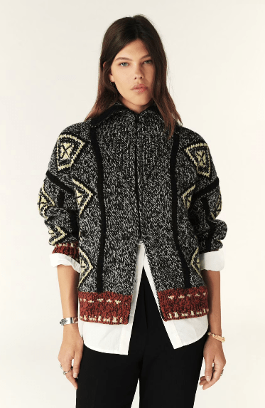 ba&sh Inacio Cardigan in Gris