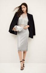 ba&sh Meshy Midi Skirt in Argent
