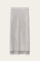 ba&sh Meshy Midi Skirt in Argent