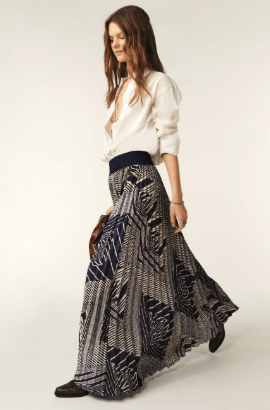 ba&sh Sow Pleated Skirt in Blue