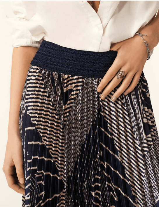 ba&sh Sow Pleated Skirt in Blue