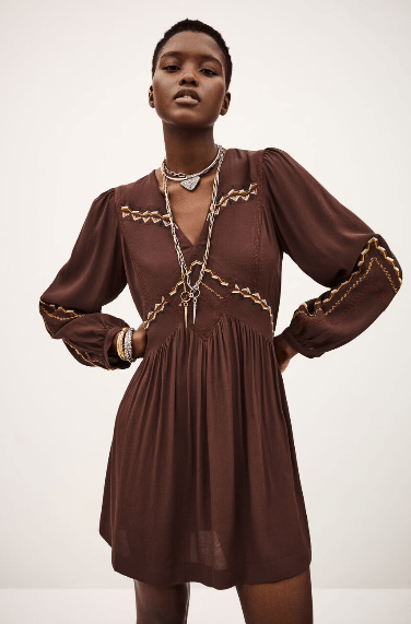 ba&sh Tay Dress in Chocolate