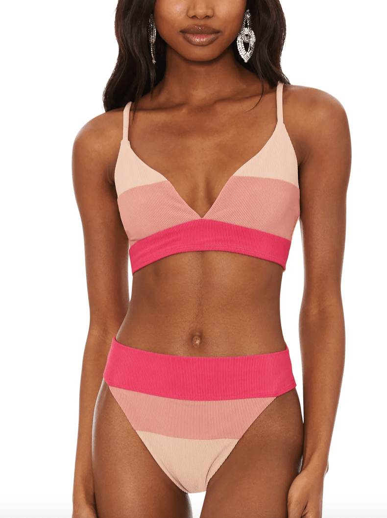 Beach Riot Alexis Bottom in Rouge Colorblock