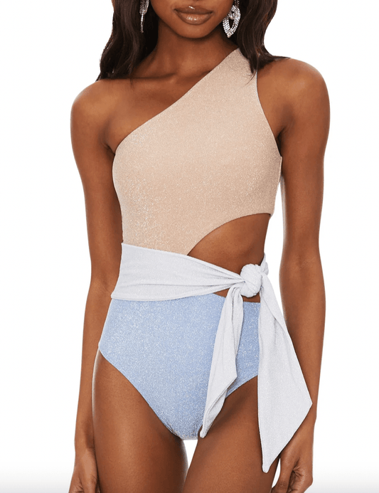 Beach Riot Carlie One Piece in Frost Colorblock
