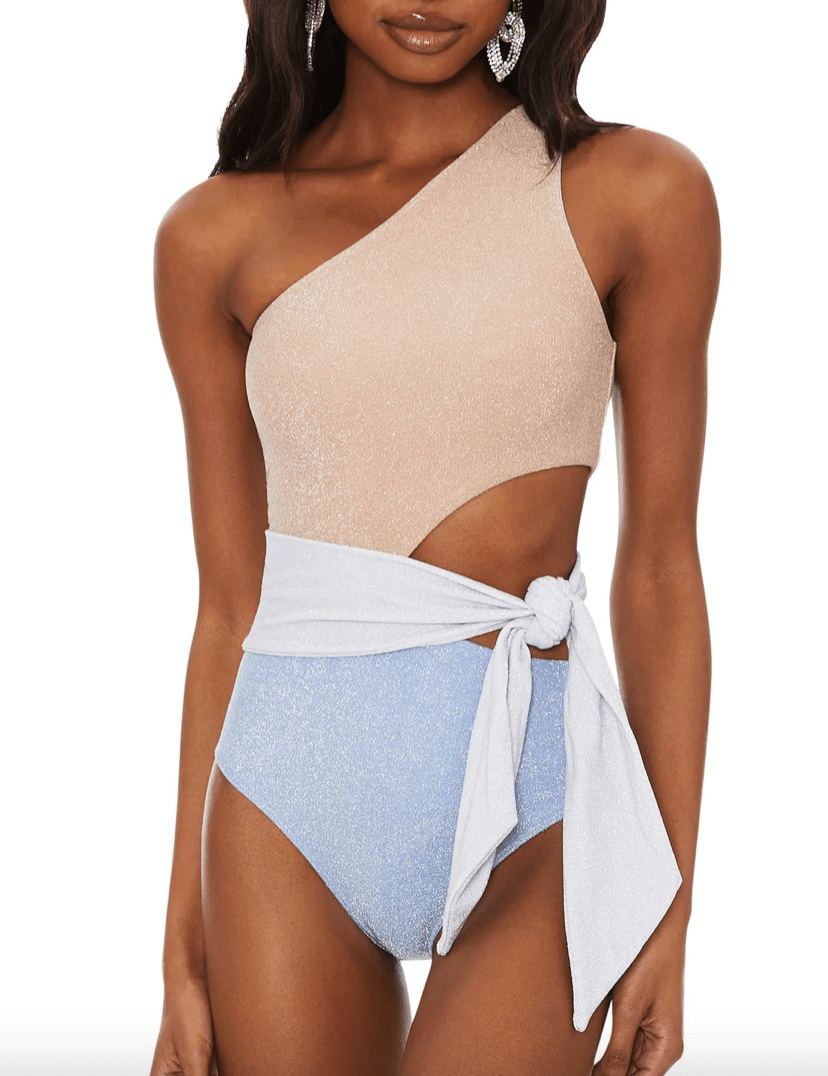 Beach Riot Carlie One Piece in Frost Colorblock