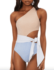 Beach Riot Carlie One Piece in Frost Colorblock