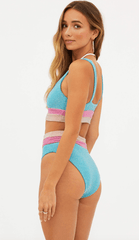 Beach Riot Heidi Bottom in Aquamarine Colorblock Shine
