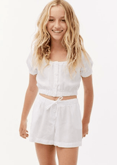 Bella Dahl Girl Button Front Short in Peach Clouds