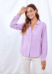 Bella Dahl Two Pocket Button Down in Orchid Blush