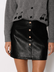 Berence Jonna Mini Faux Leather Skirt in Black