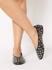 Berenice Aballerina Studded Ballerina in Black
