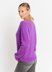 Berenice Aurora Wool V-Neck Sweater in Purple