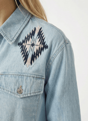 Berenice Cienna Denim Shirt in Light Denim Blue