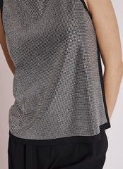 Berenice Debardeur Col Rond A Strass Top in Black Silver