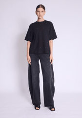 Berenice Enzo Oversize Pearl Tee in Black Forest