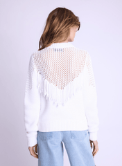 Berenice Glenda Fringe Cardigan in White