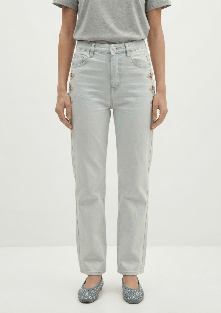 Berenice Phoenix Straight Leg Jean in Light Blue Denim