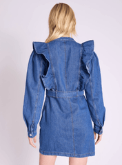 Berenice REEM Dress in Blue Denim