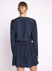 Berenice Rimini Short Dress with Ruffles in Black