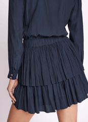 Berenice Rimini Short Dress with Ruffles in Black